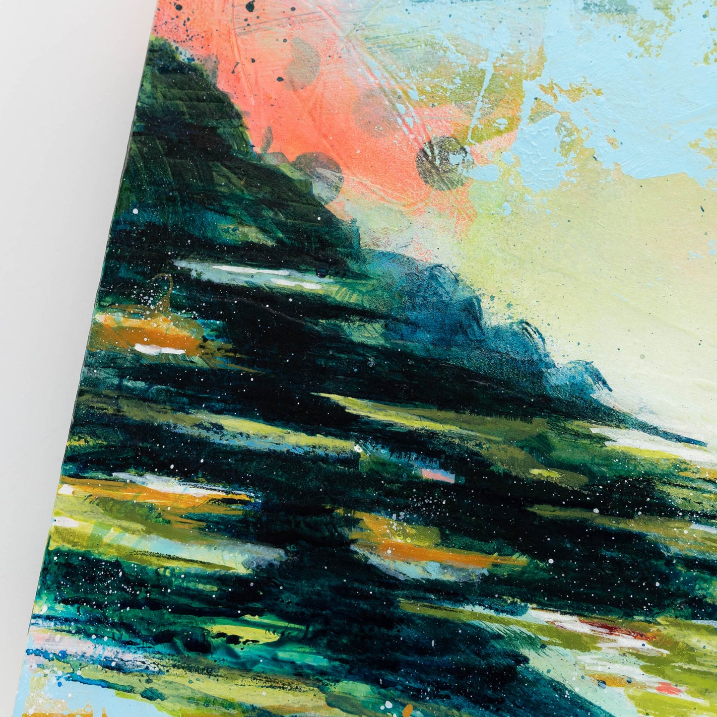 Seaside Waltz | 10x10 Abstract Landscape Painting on Wood Panel