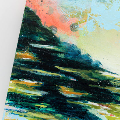 Seaside Waltz | 10x10 Abstract Landscape Painting on Wood Panel