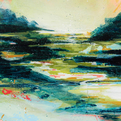 Seaside Waltz | 10x10 Abstract Landscape Painting on Wood Panel