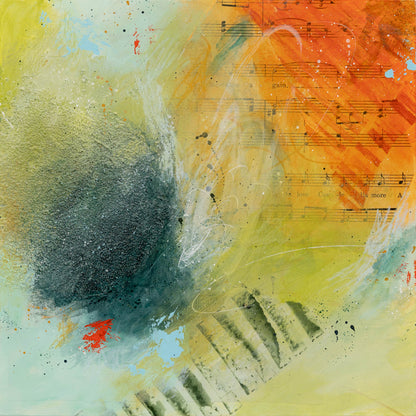 Spring Melodies | 10x10 Abstract Painting on Wood Panel