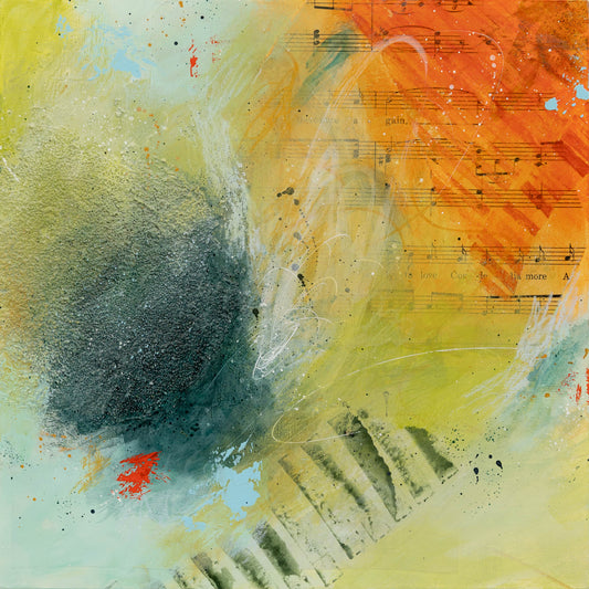Spring Melodies | 10x10 Abstract Painting on Wood Panel