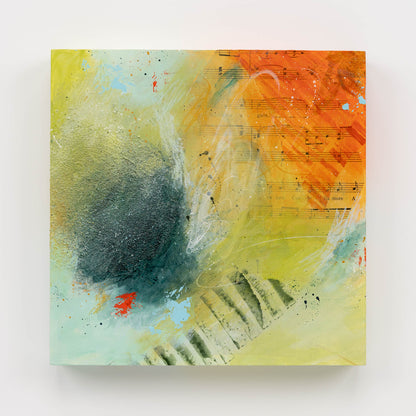 Spring Melodies | 10x10 Abstract Painting on Wood Panel