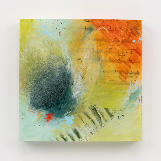 Spring Melodies | 10x10 Abstract Painting on Wood Panel