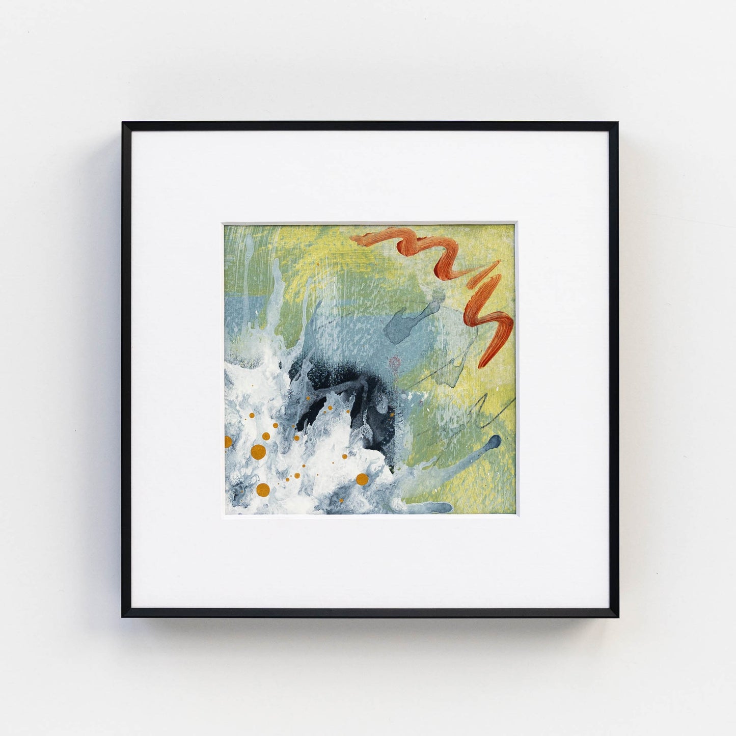 Spring Rain II | Framed 5x5 inch Acrylic Painting