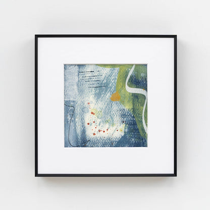Spring Rain III | Framed 5x5 inch Acrylic Painting