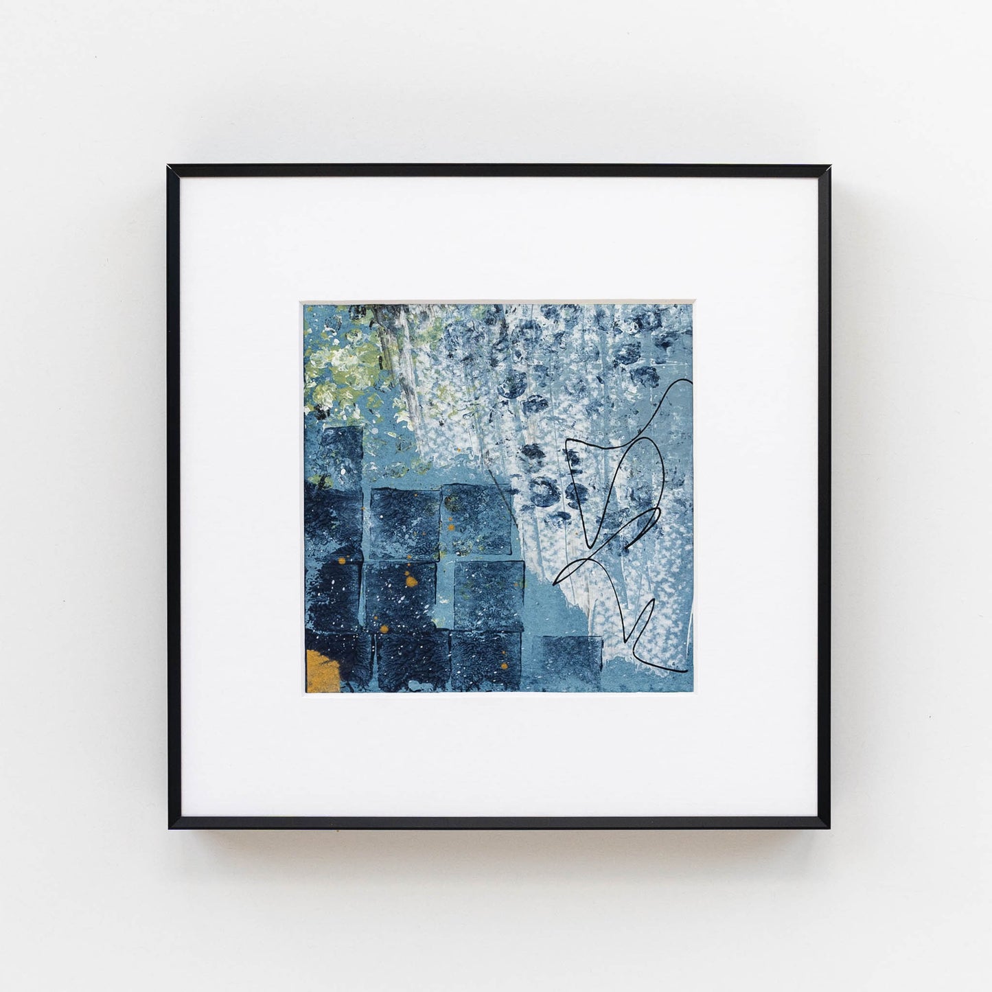 Spring Rain V | Framed 5x5 inch Acrylic Painting