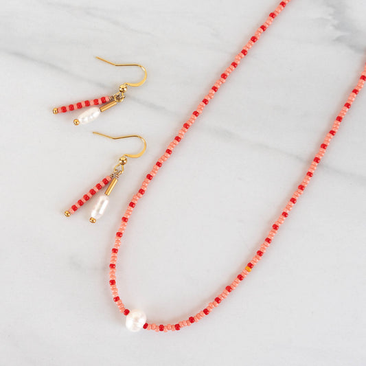Stella Beaded Jewelry Set | Matching Necklace & Earrings