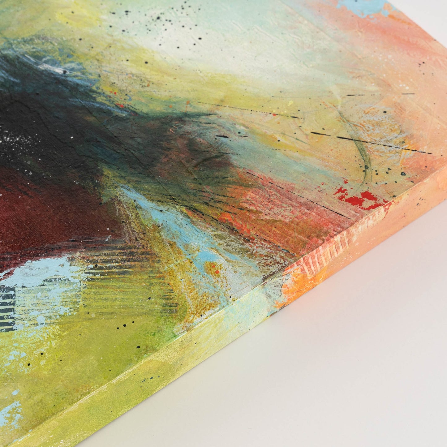 Tidal Currents | 14x14 Abstract Painting on Wood Panel