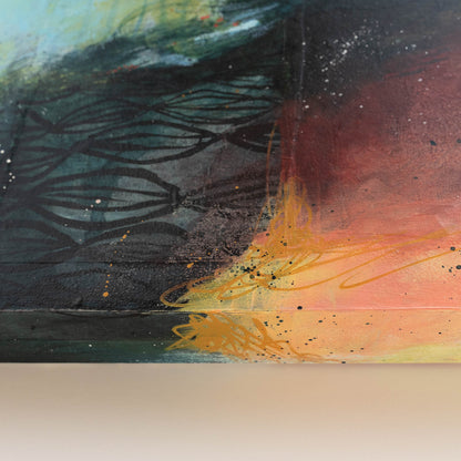 Tidal Currents | 14x14 Abstract Painting on Wood Panel