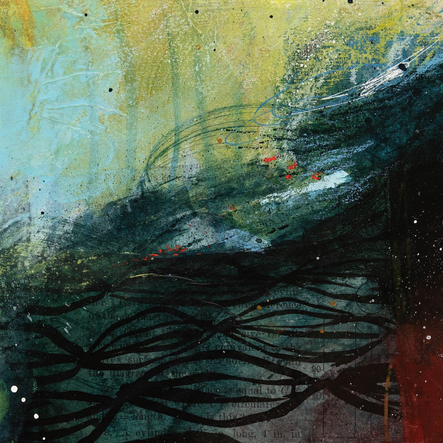 Tidal Currents | 14x14 Abstract Painting on Wood Panel