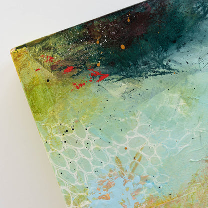 Tidal Currents | 14x14 Abstract Painting on Wood Panel