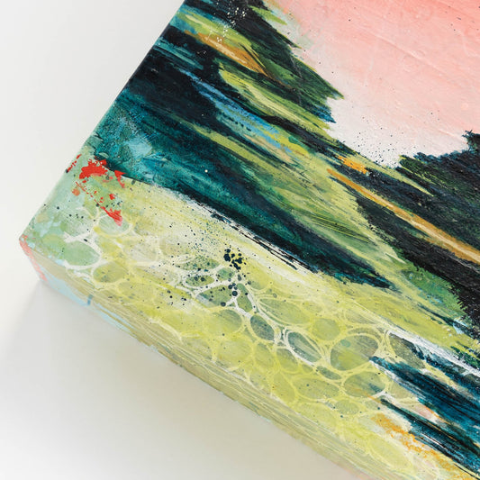 Wild Mountain Thyme | 6x6 Abstract Landscape Painting on Wood Panel