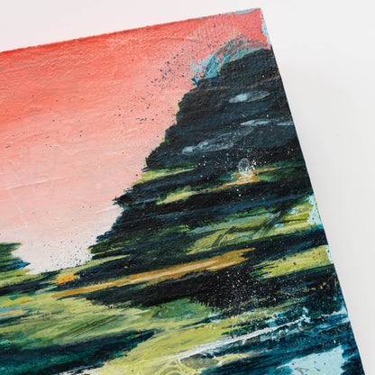 Wild Mountain Thyme | 6x6 Abstract Landscape Painting on Wood Panel