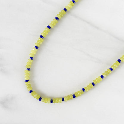Willow Necklace | Green & Blue Bead Necklace