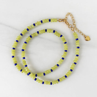 Willow Necklace | Green & Blue Bead Necklace