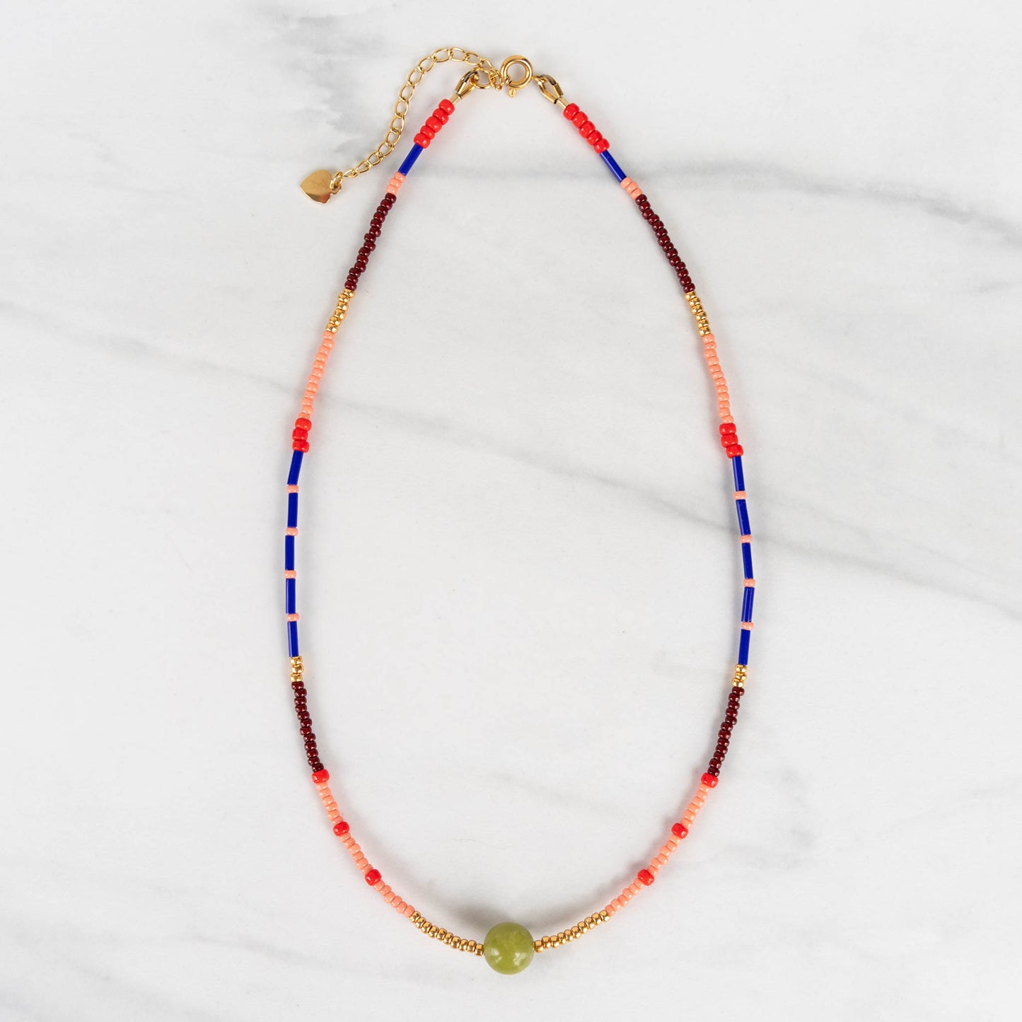 Zinnia Necklace | Colorful Seed Bead Necklace