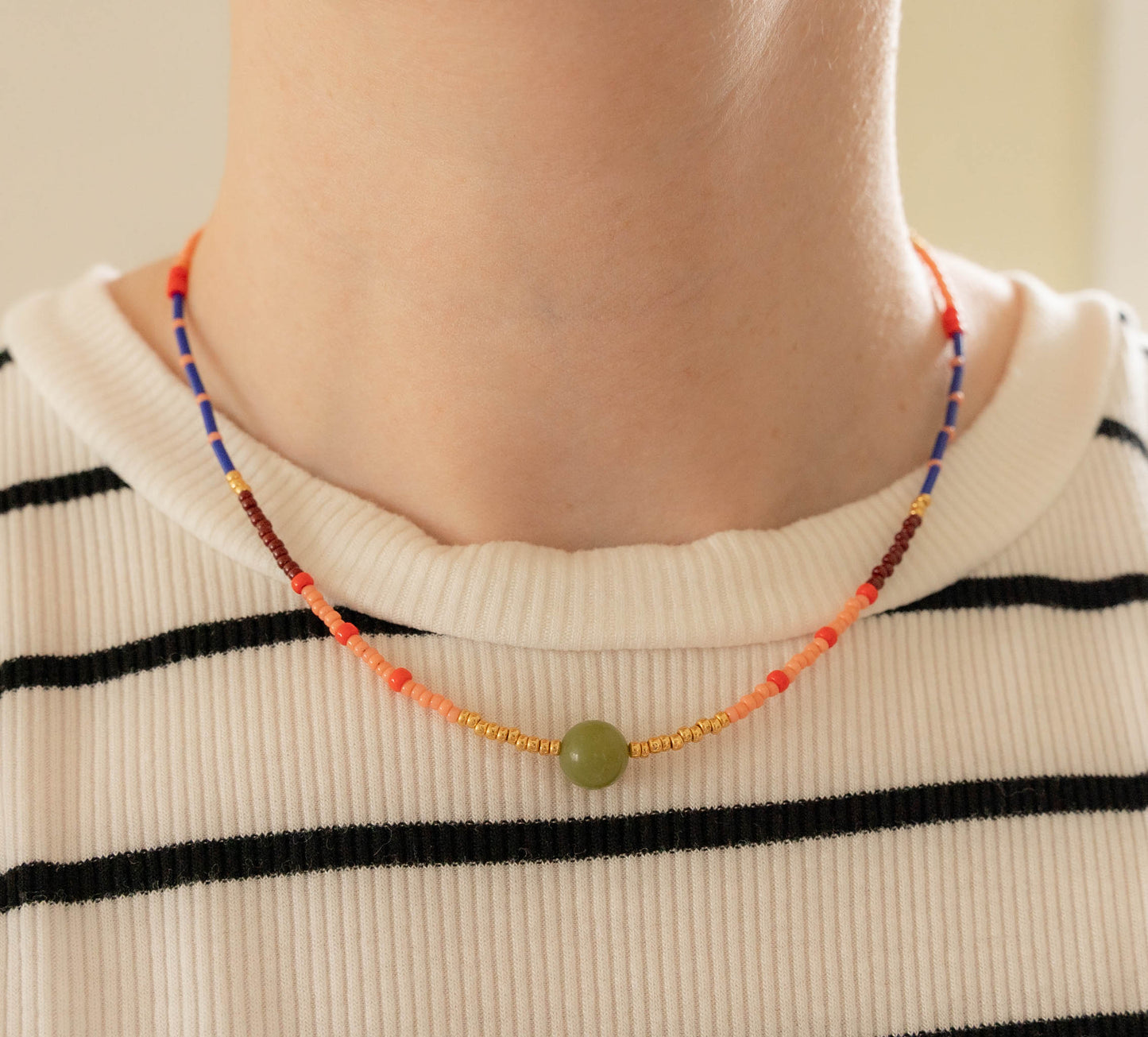 Zinnia Necklace | Colorful Seed Bead Necklace