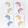 Note card set of four with ginkgo leaf design