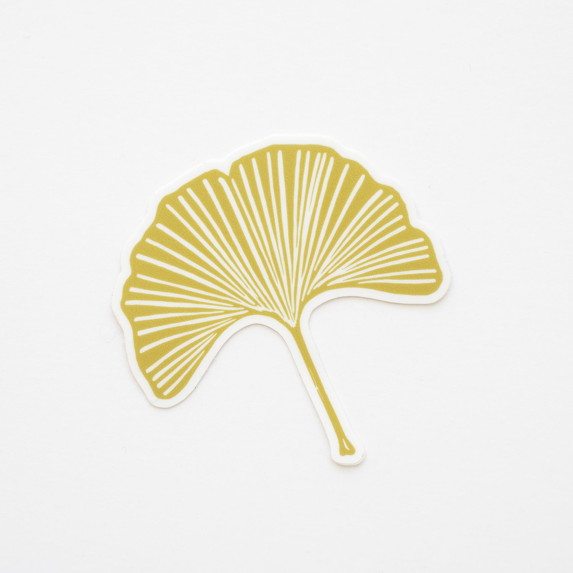 Gold vinyl ginkgo leaf sticker