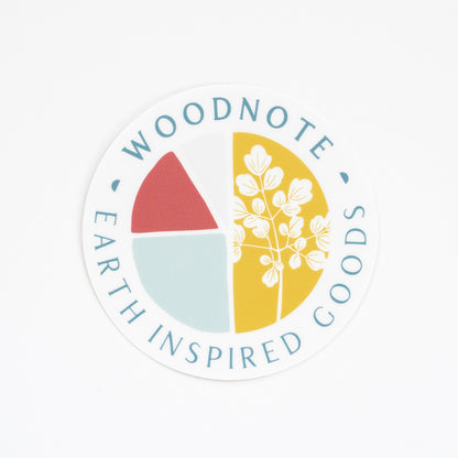Round vinyl Woodnote logo sticker